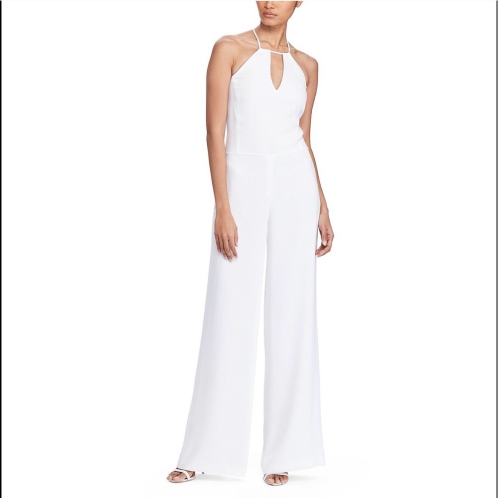 COPY - POLO RALPH LAUREN WHITE CREPE HALTER JUMPSUIT